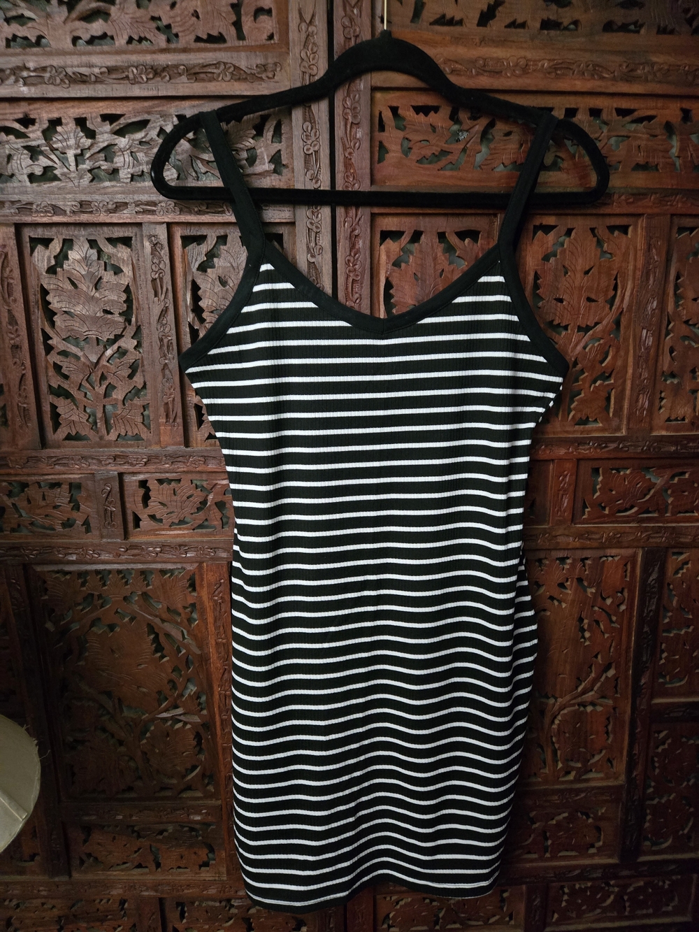 SHEIN Black and White Striped Mini Dress